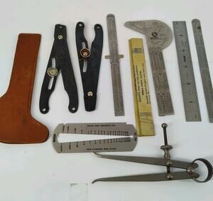 Lot Of General Rulers Calipers Depth Gauge 444 Wire Strip Screw Machinist Tools